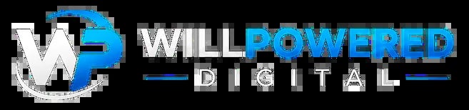 WillPowered Digital logo with blue and white design featuring stylized WP letters and company name